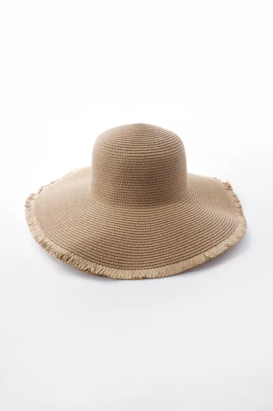 Fringe Brim Straw Hat sold by Micas