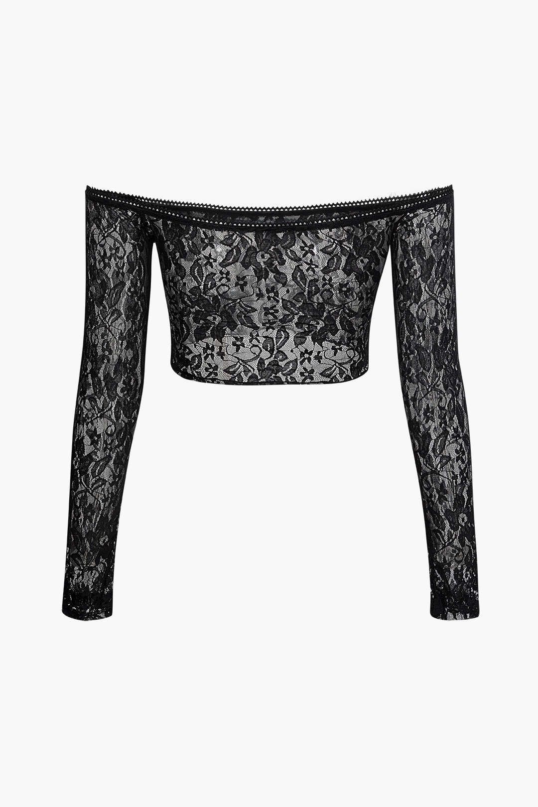 Off Shoulder Floral Lace Crop Top sold by Micas product image thumbnail 2
