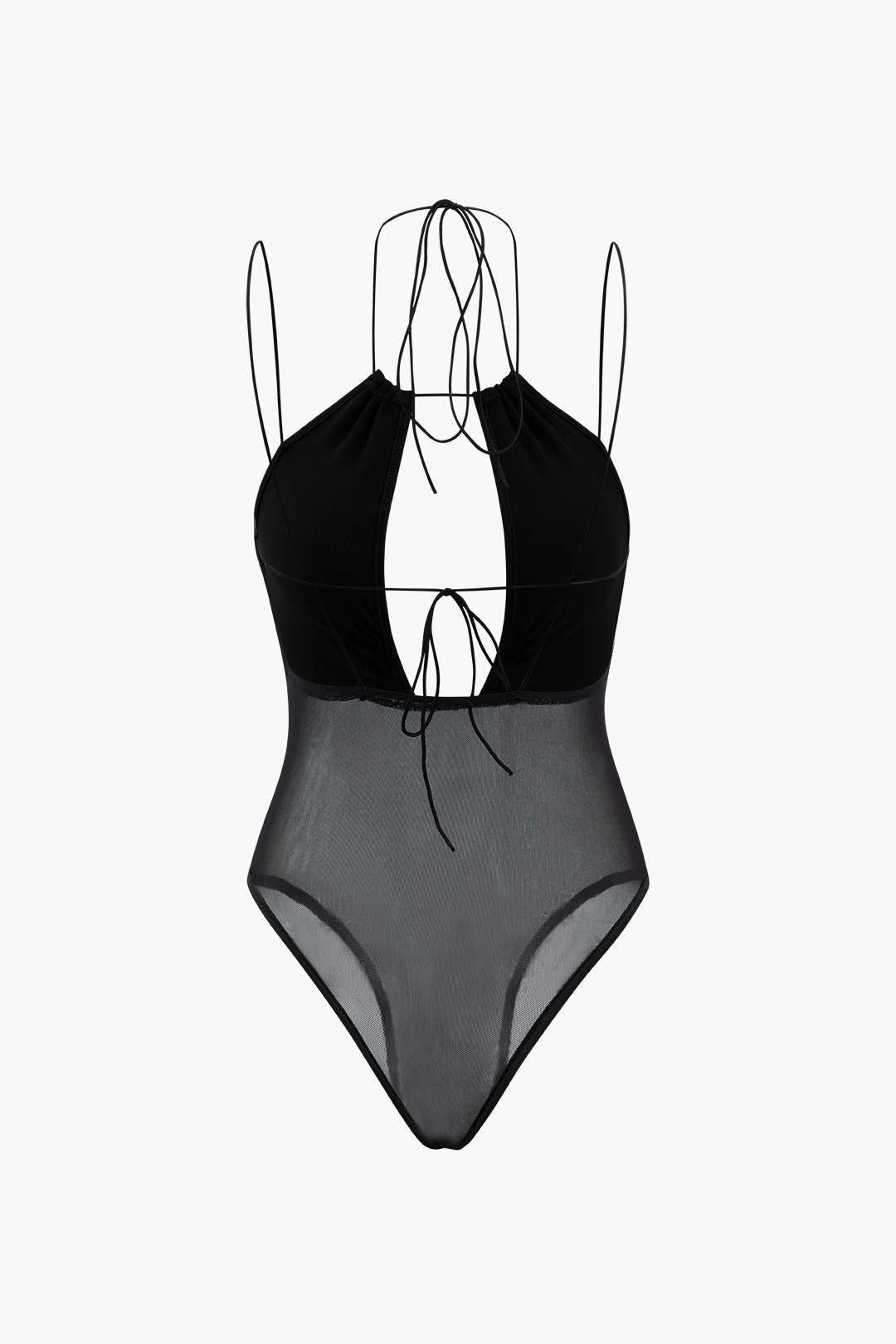 Sheer Mesh Strappy Cut Out Bodysuit sold by Micas product image thumbnail 2