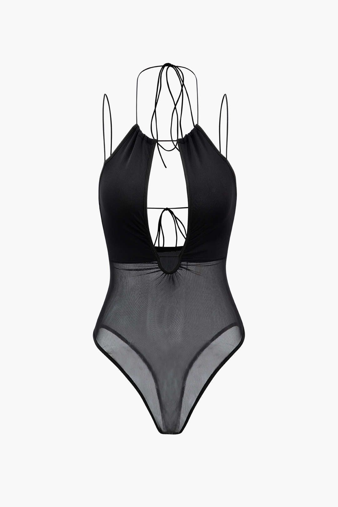 Sheer Mesh Strappy Cut Out Bodysuit sold by Micas