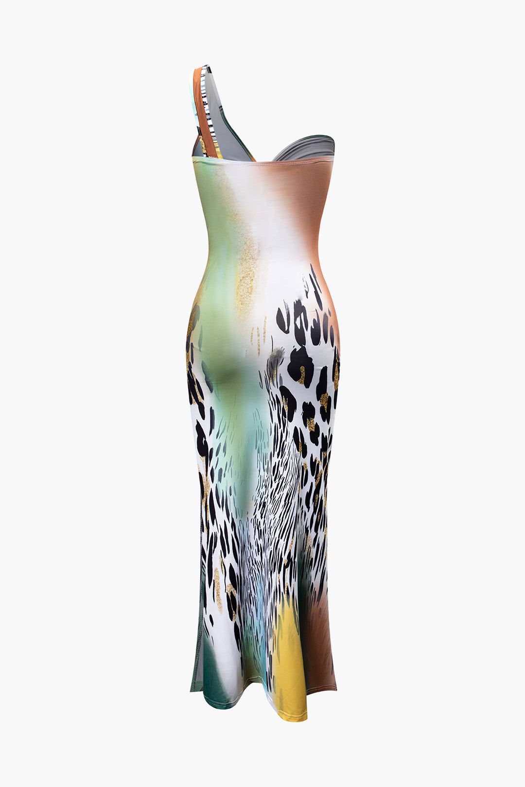 Leopard Print One Shoulder Cut Out Maxi Dress sold by Micas product image thumbnail 2