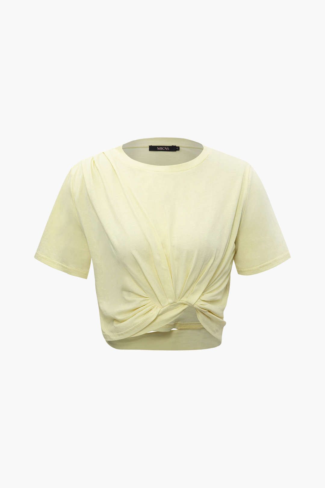 Solid Twist Hem T-Shirt sold by Micas