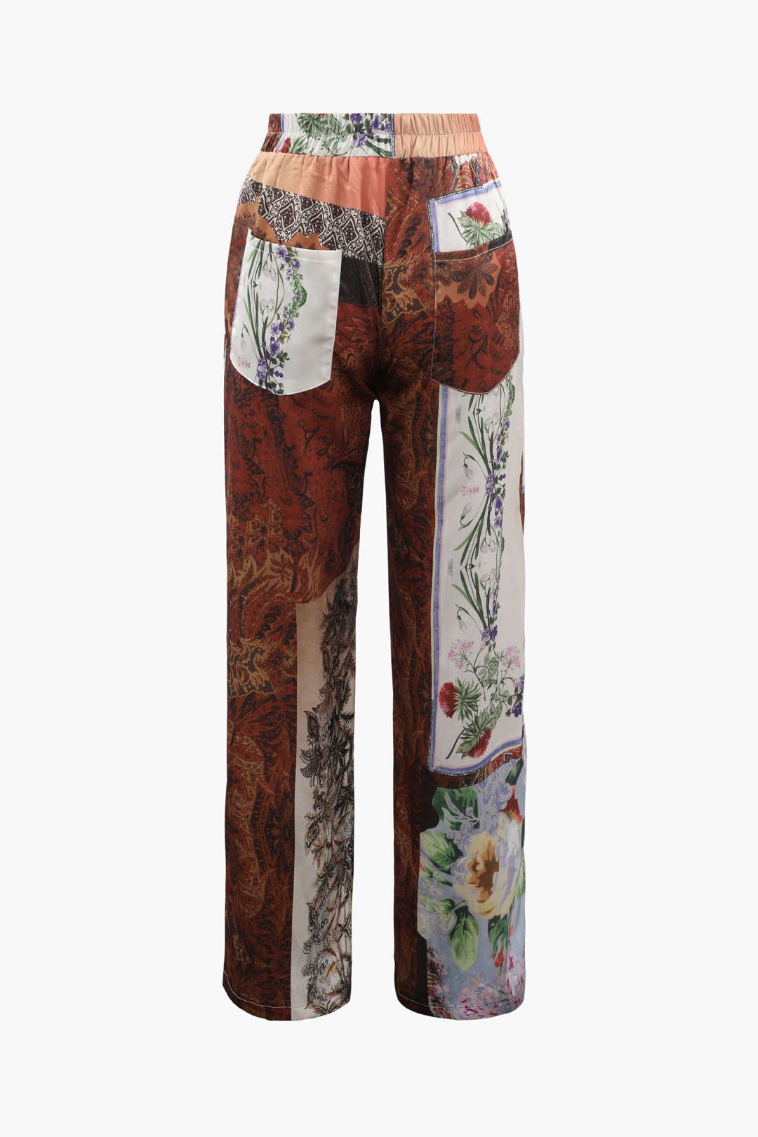 Floral Print Elastic Waist Straight Leg Pants sold by Micas product image thumbnail 2