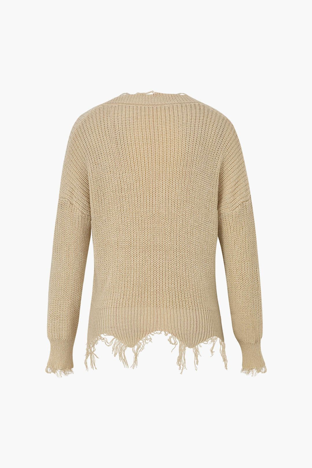 Distressed Frayed V-Neck Sweater sold by Micas product image thumbnail 3