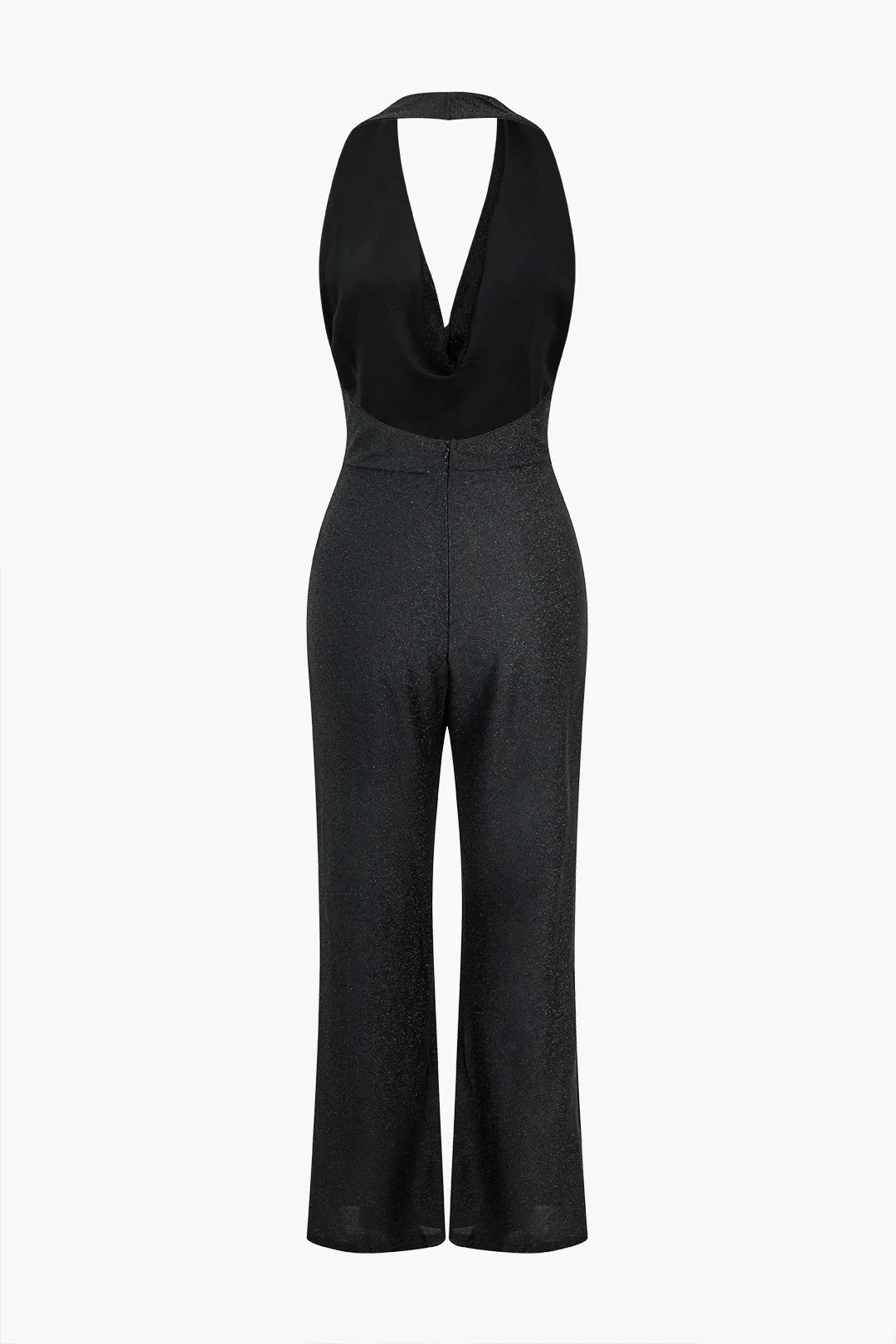 Solid Cowl Neck V-Neck Backless Jumpsuit sold by Micas product image thumbnail 2