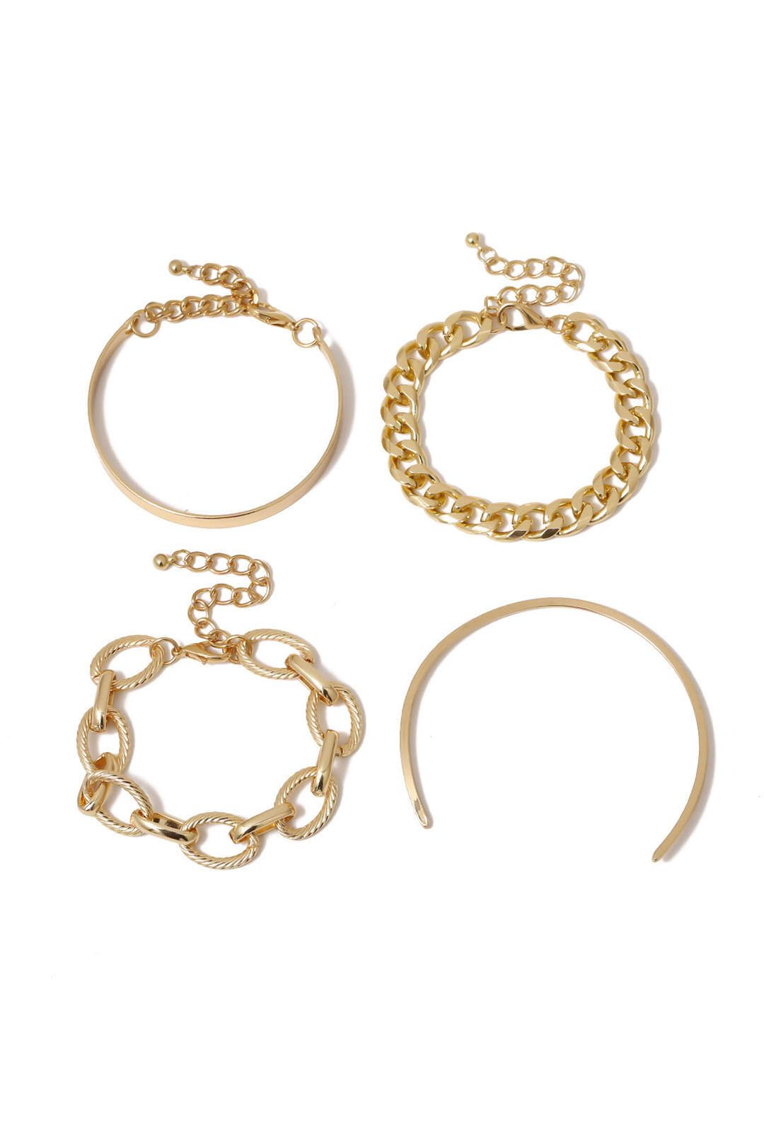 4pc Metal Chain Bracelet Set sold by Micas product image thumbnail 2