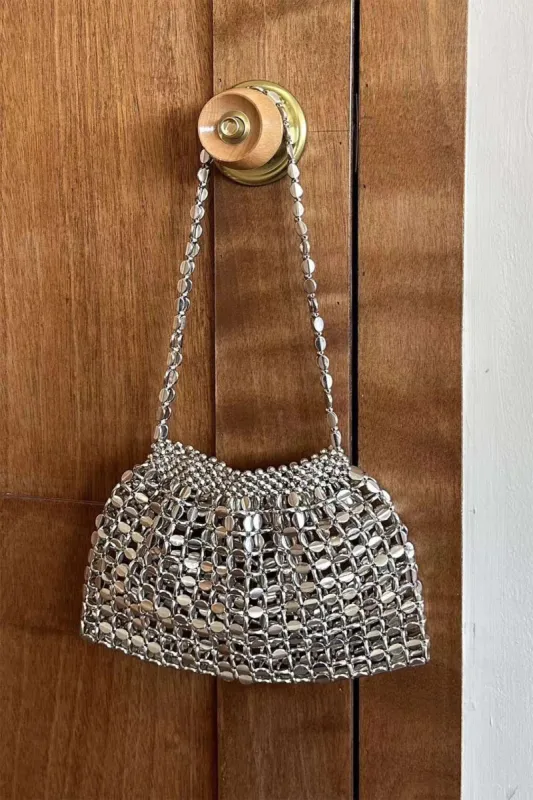 Metal Beaded Retro Skuldertaske sold by Micas