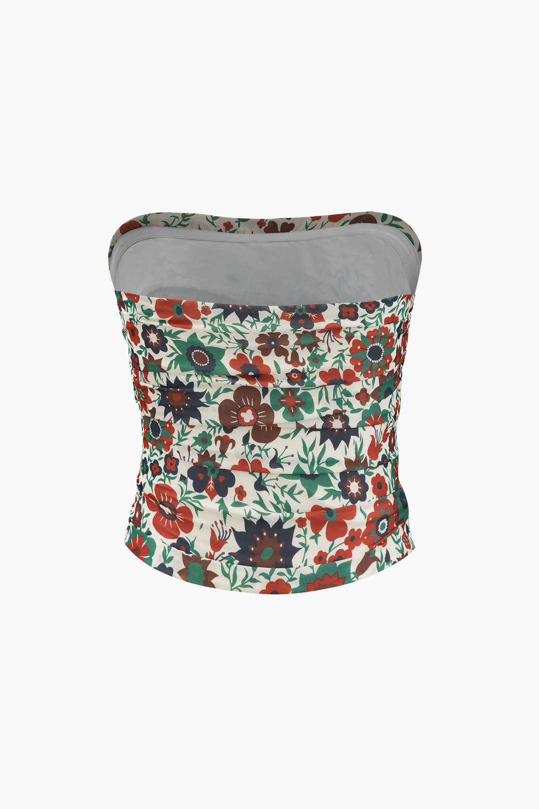 Floral Print Ruched Tube Top And Neck Scarf sold by Micas product image thumbnail 4