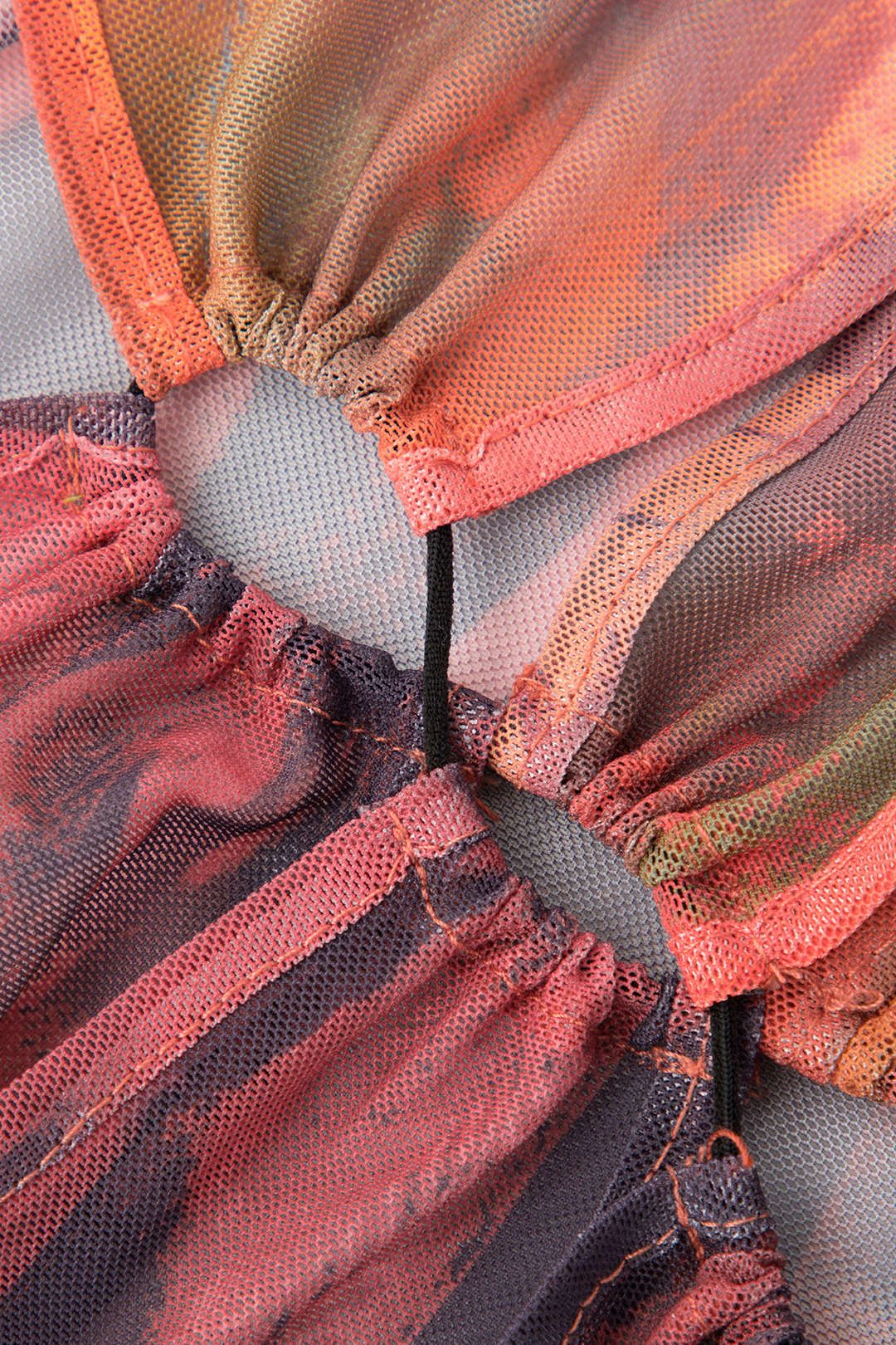 Printed Tie Front Mesh Top sold by Micas product image thumbnail 4