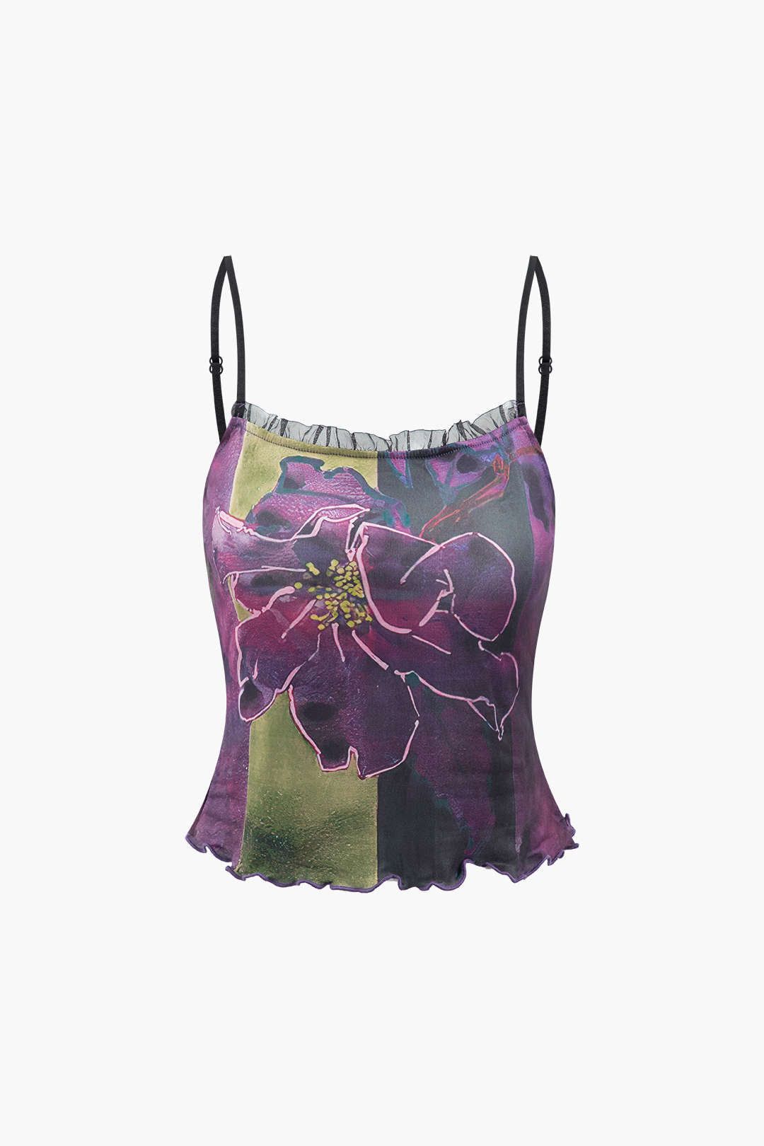Floral Print Frill Trim Cami Top sold by Micas