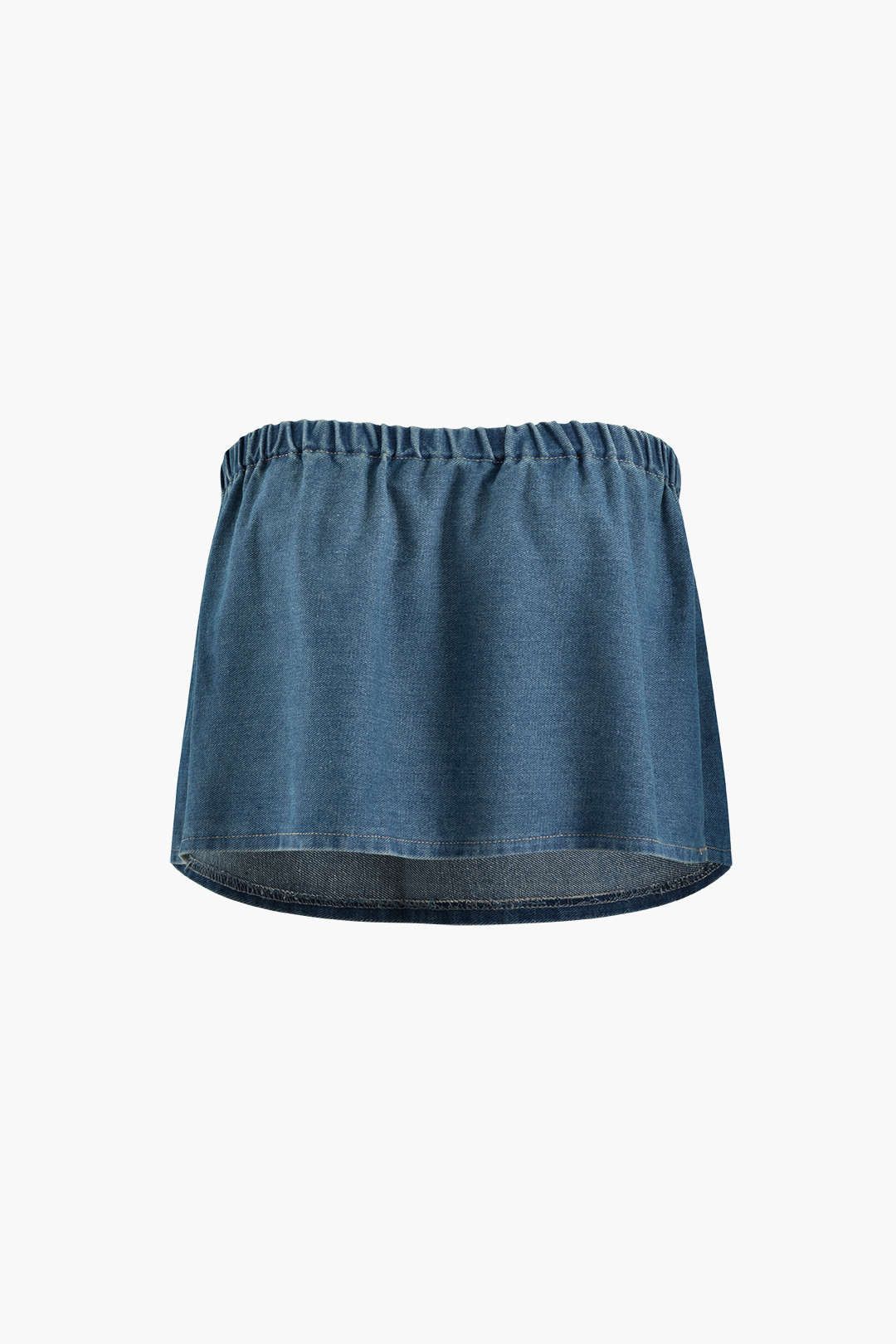 Elastic Frill Denim Tube Top And Rose Choker sold by Micas product image thumbnail 2