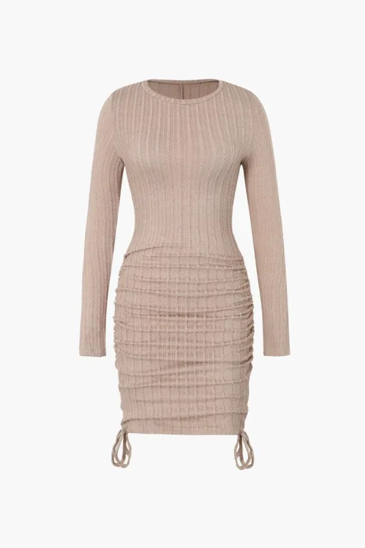 Cable Knit Drawstring Ruched Mini Dress sold by Micas