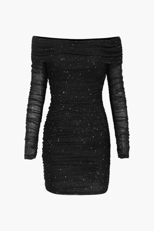 Off The Shoulder Mesh Bodycon Mini Dress sold by Micas