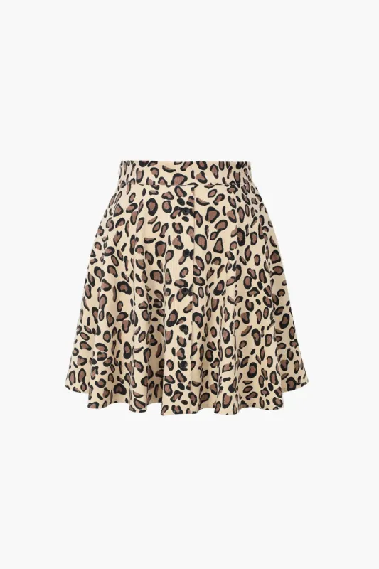 Leopard Corduroy A-line Skirt made by Micas