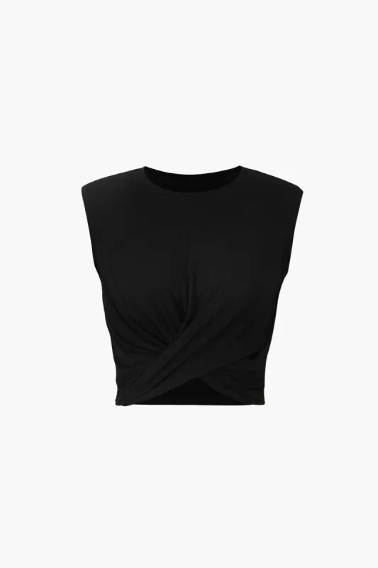 Cross Hem Ruched Tank Top sold by Micas