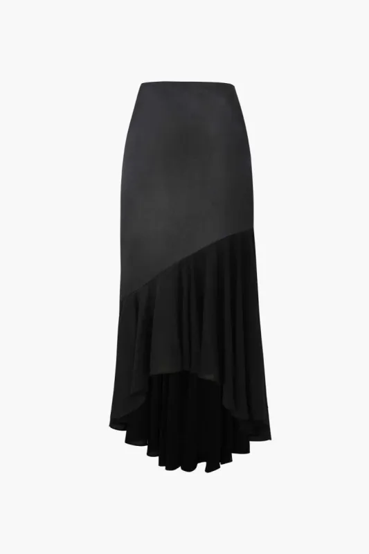 Asymmetrical Hem Satin Mermaid Skirt sold by Micas