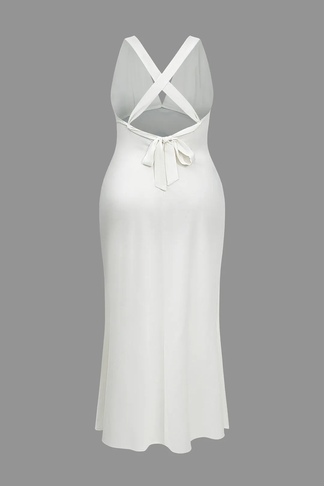 Plus Size Backless Tie-Up Maxi Dress sold by Micas product image thumbnail 2