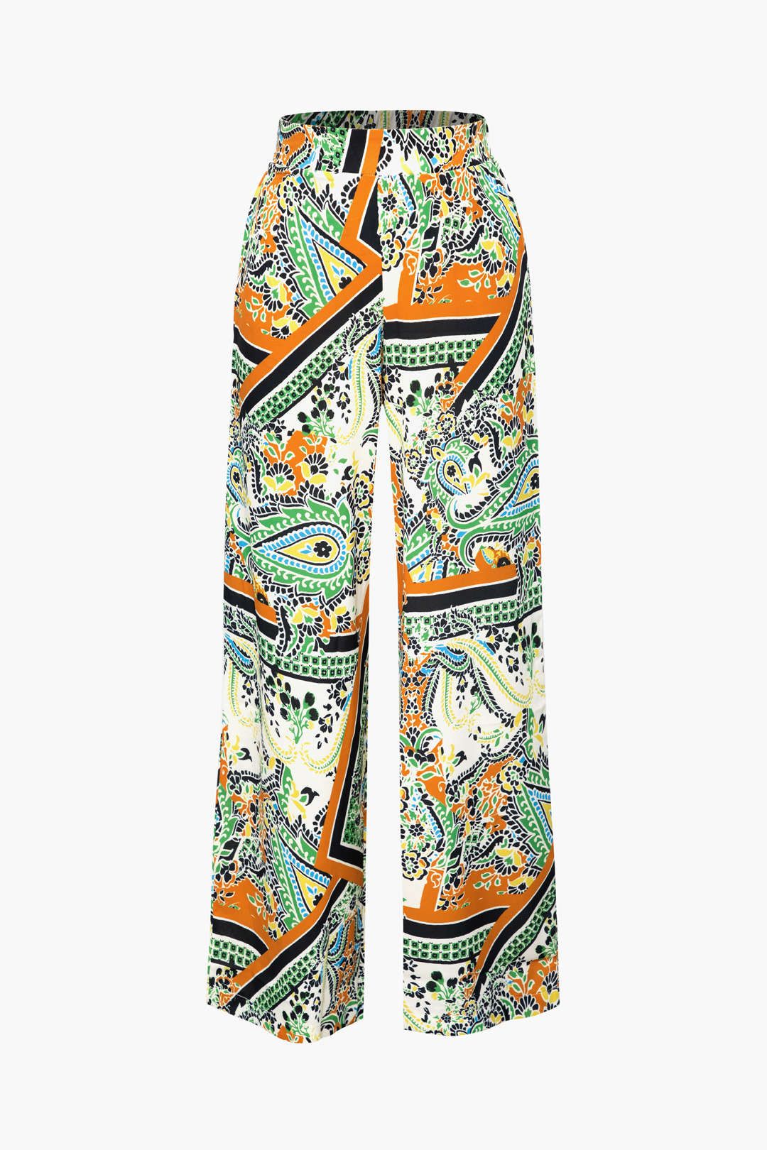 Floral Elastic Waist Wide Leg Pants sold by Micas