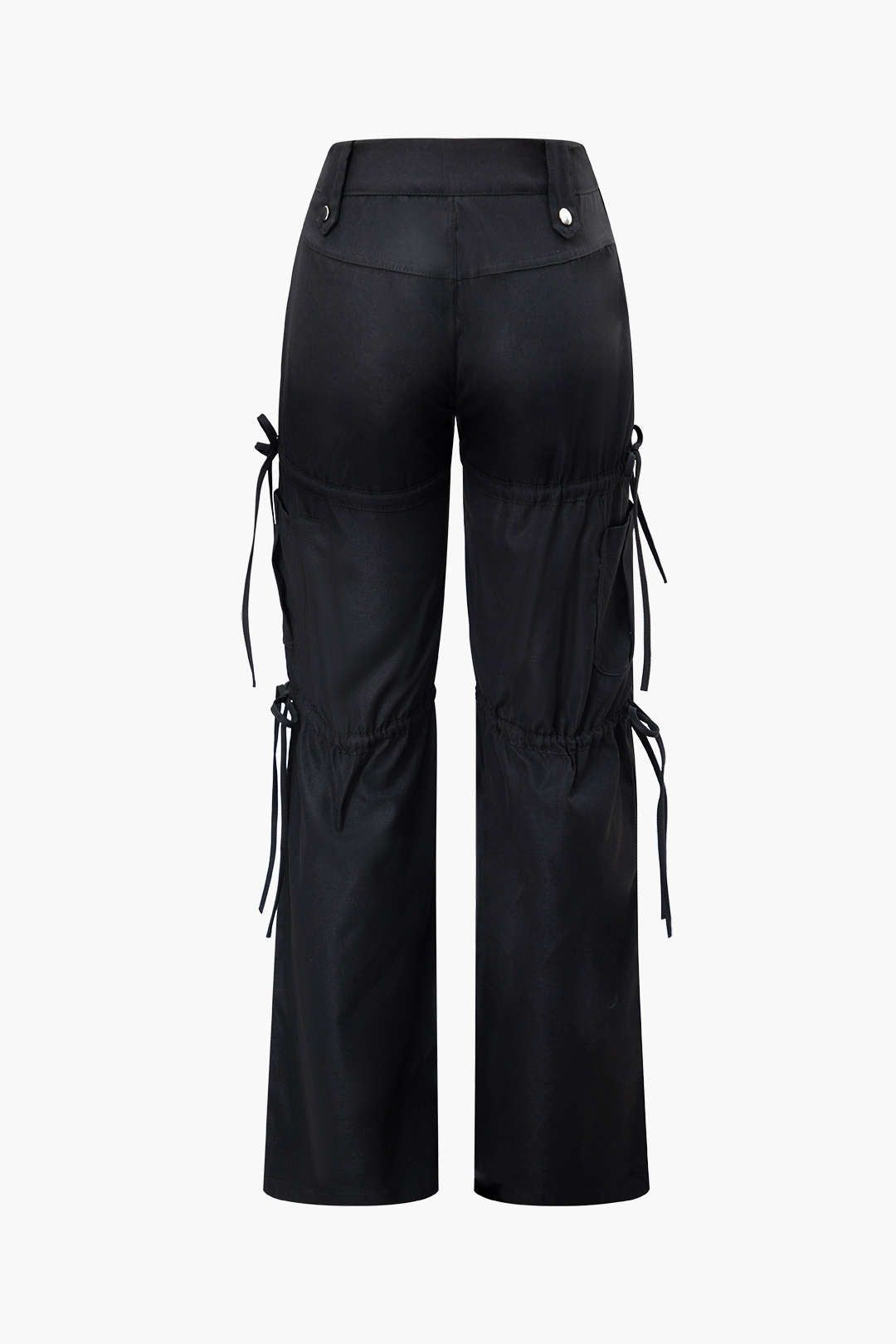 Tie Side Pockets Straight Leg Cargo Pants sold by Micas product image thumbnail 2