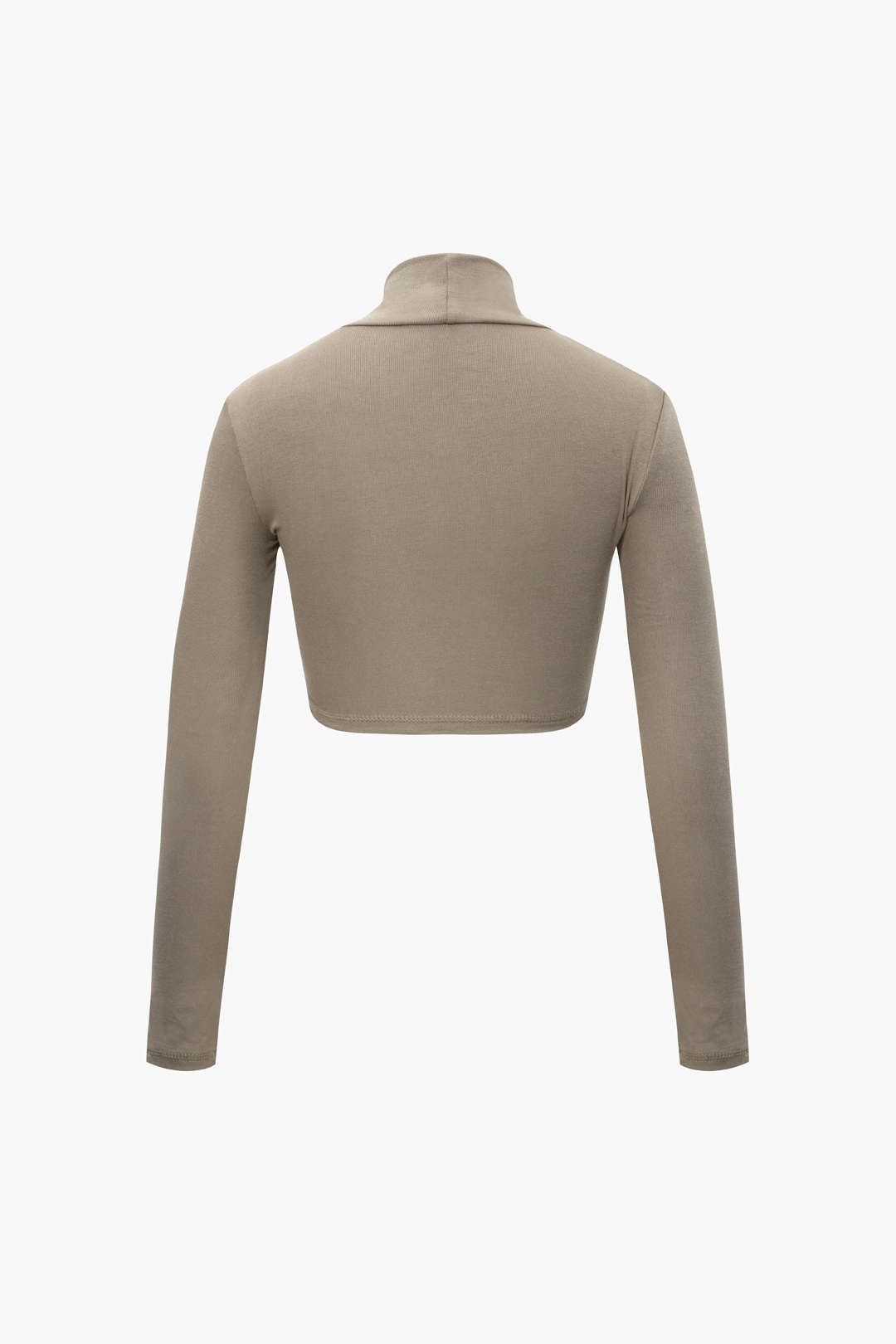 Turtle Neck Drawstring Long Sleeve Crop Top sold by Micas product image thumbnail 3