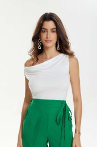 Asymmetric Shoulder T-Shirt sold by Micas