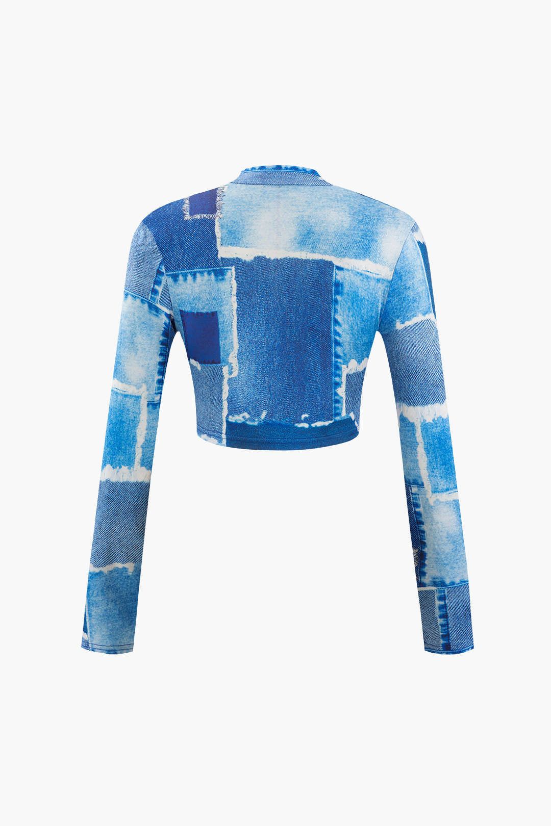 Denim Print Cut Out Top And Mini Skirt Set sold by Micas product image thumbnail 4