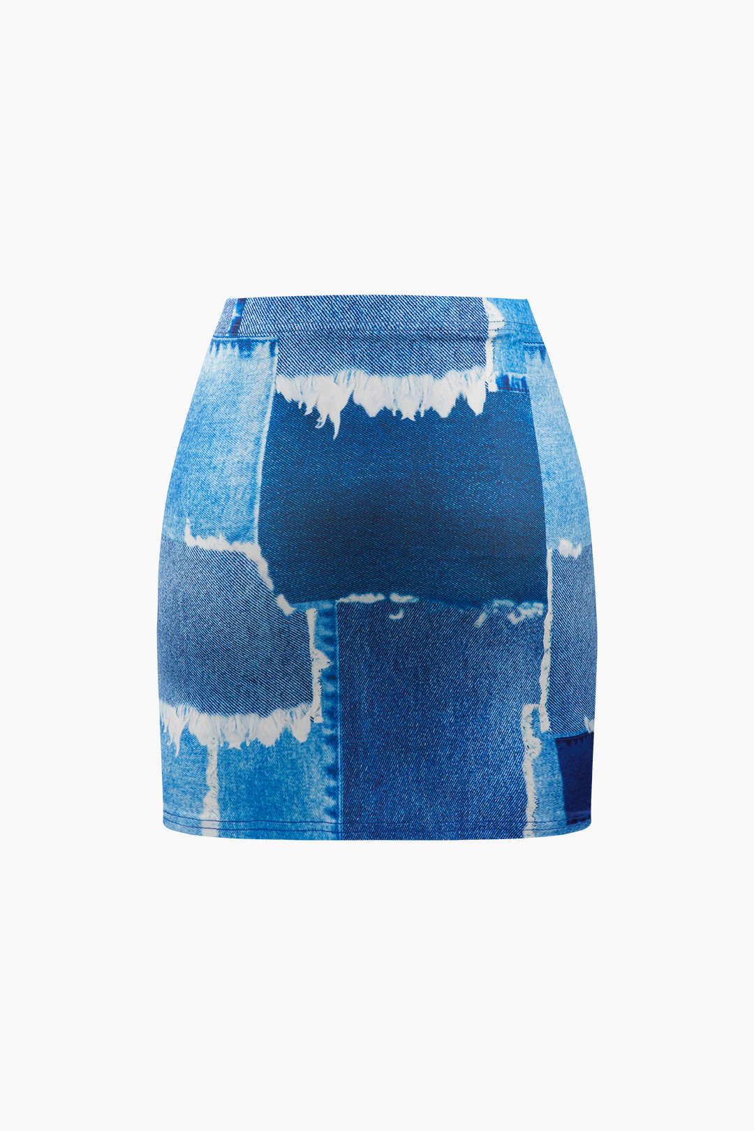 Denim Print Cut Out Top And Mini Skirt Set sold by Micas product image thumbnail 5