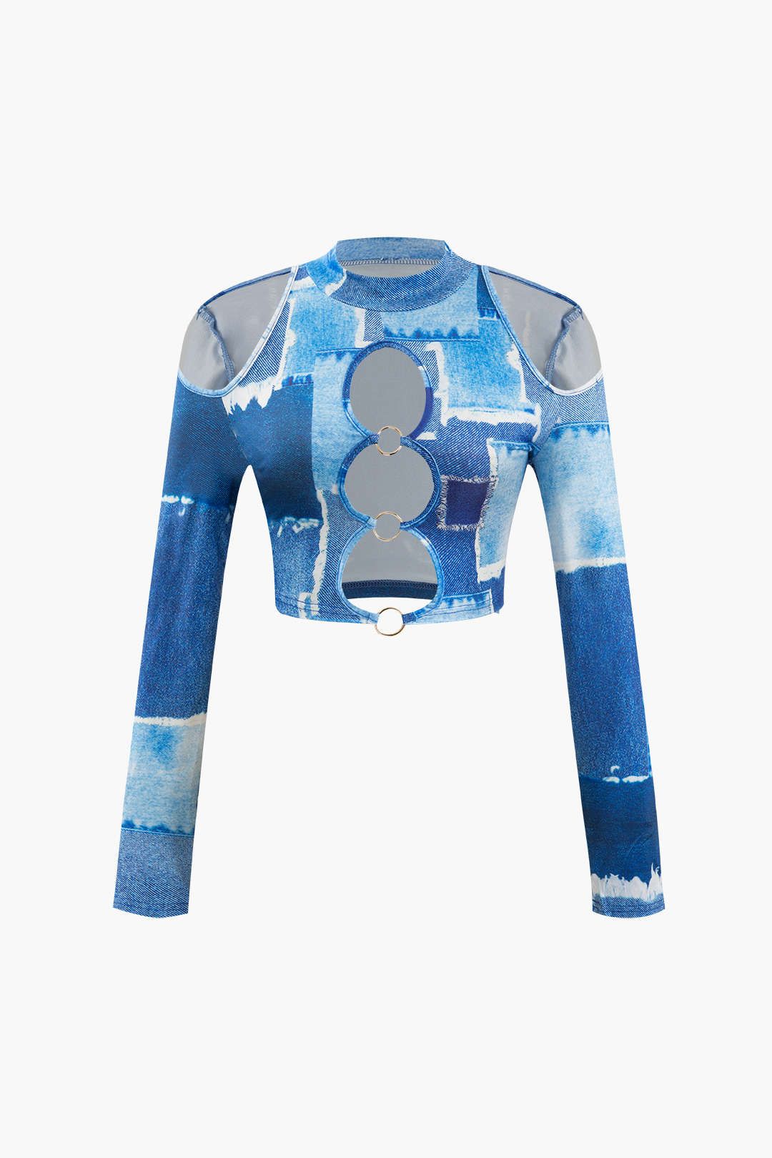 Denim Print Cut Out Top And Mini Skirt Set sold by Micas product image thumbnail 2