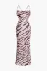 Zebra Print Backless Slip Maxi Dress sold by Micas