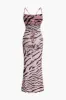 Zebra Print Backless Slip Maxi Dress sold by Micas