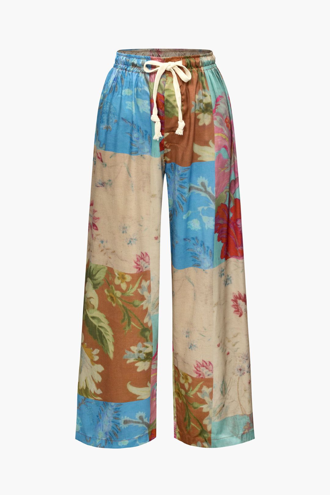 Floral Print High Waisted Drawstring Wide Leg Pants sold by Micas
