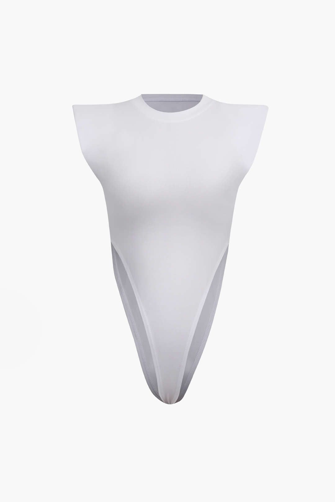 Padded-Shoulder Sleeveless Bodysuit sold by Micas