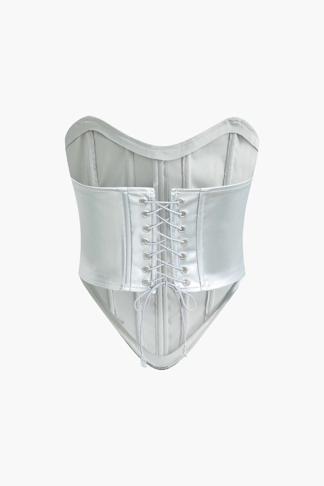 Metallic Tie Back V-Hem Corset Top sold by Micas product image thumbnail 2