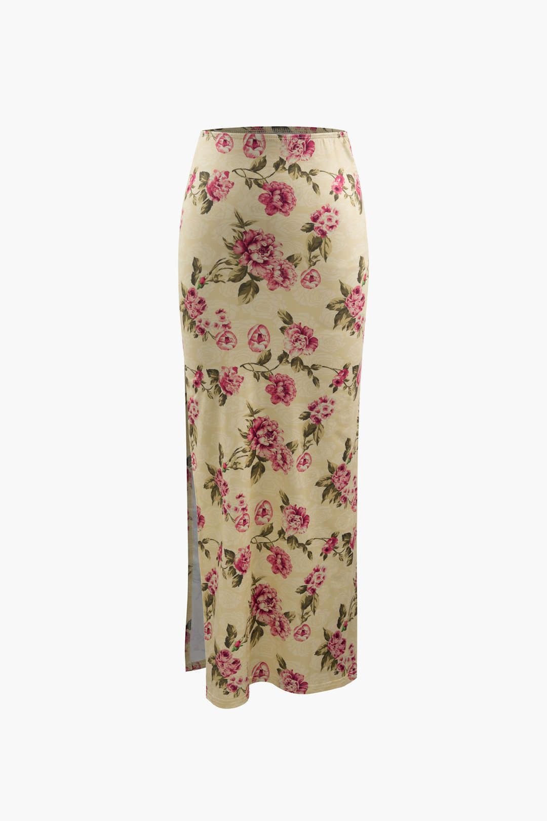 Floral Print Corset Top And Slit Midi Skirt Set sold by Micas product image thumbnail 3