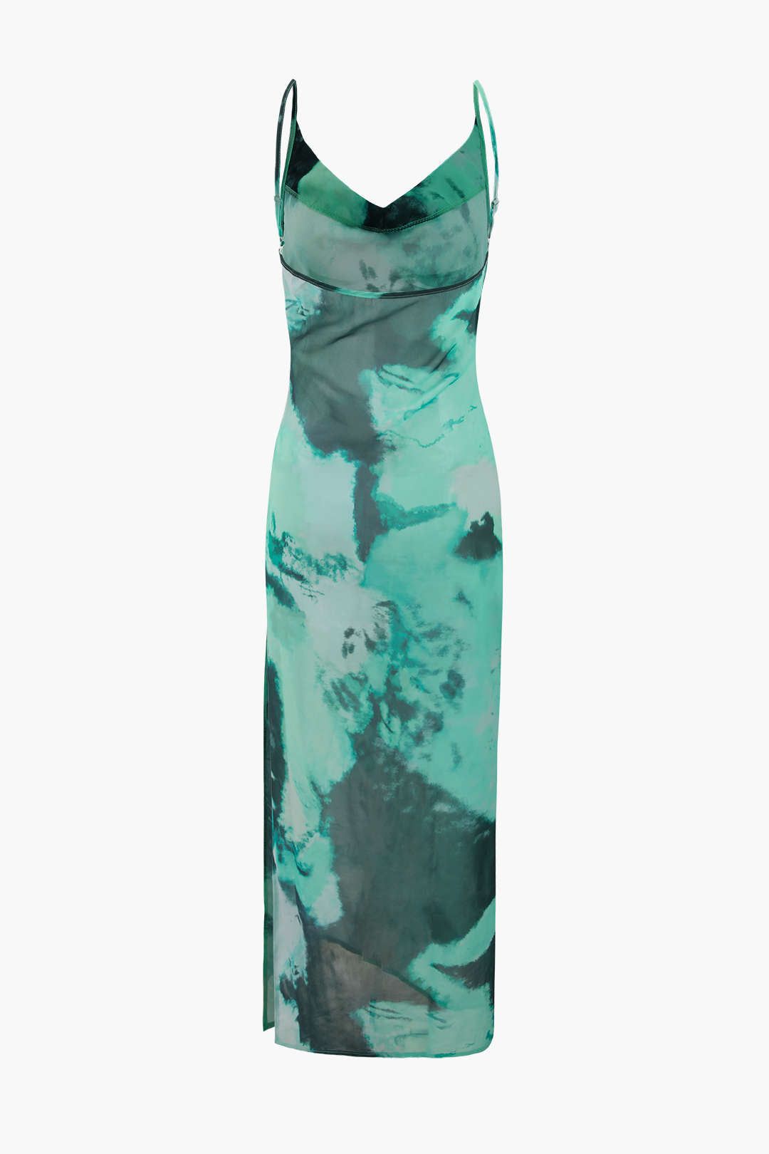 Tie Dye Chiffon Cowl Neck Midi Dress sold by Micas product image thumbnail 2