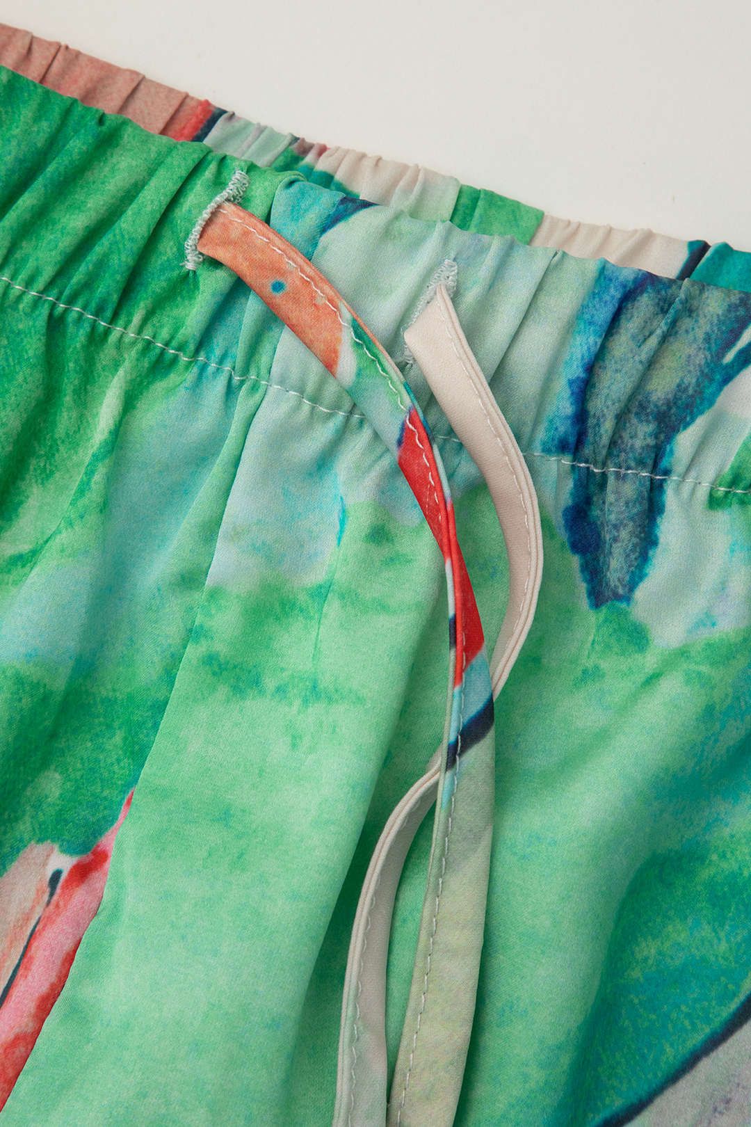 Watercolor Print Drawstring Waist Wide Leg Pants sold by Micas product image thumbnail 3