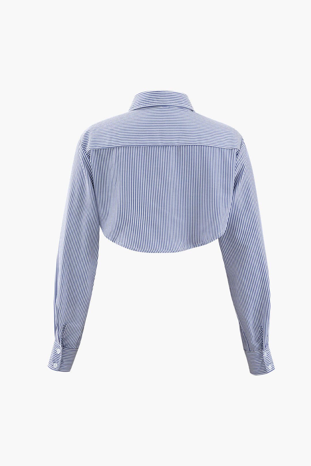 Stripe Halter Cami And Super Crop Shirt sold by Micas product image thumbnail 5