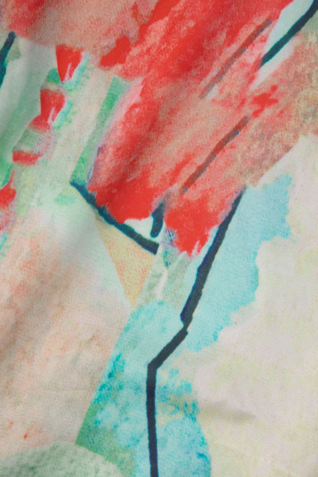 Watercolor Print Drawstring Waist Wide Leg Pants sold by Micas product image thumbnail 4