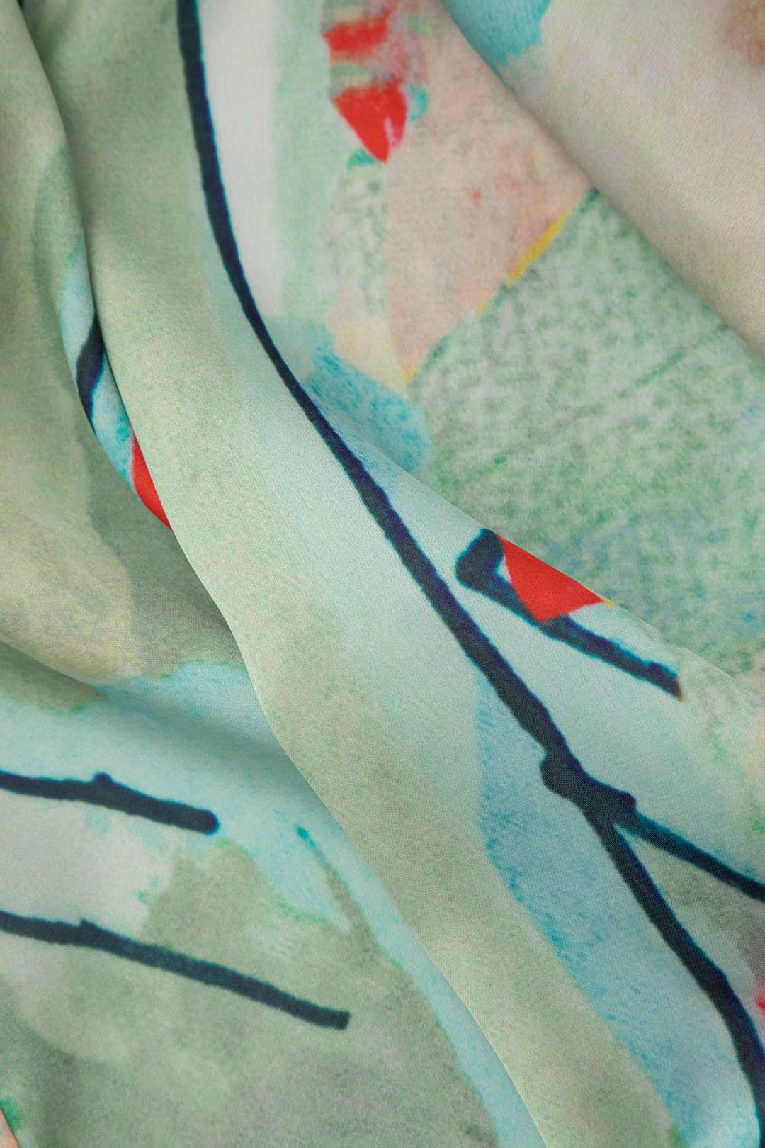 Watercolor Print Drawstring Waist Wide Leg Pants sold by Micas product image thumbnail 5