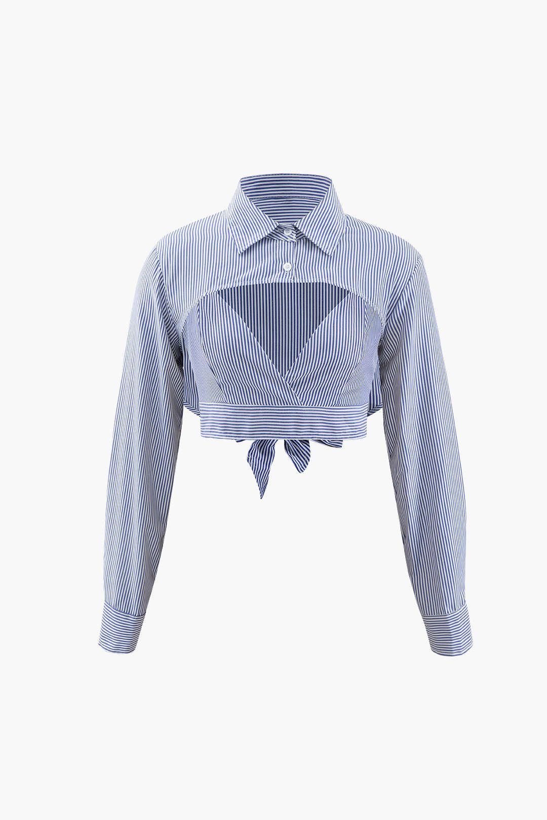 Stripe Halter Cami And Super Crop Shirt sold by Micas