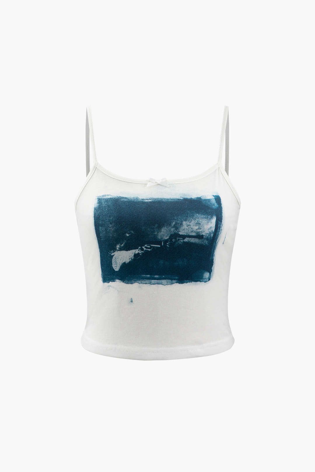 Graphic Print Square Neck Crop Cami Top sold by Micas