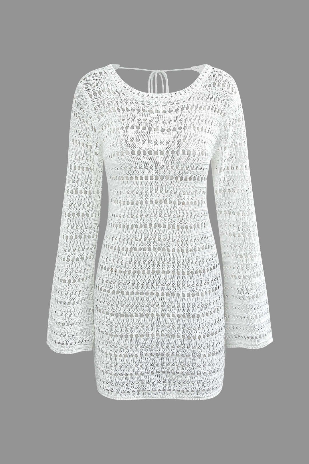 Open Knit Tie Back Cut Out Long Sleeve Dress sold by Micas