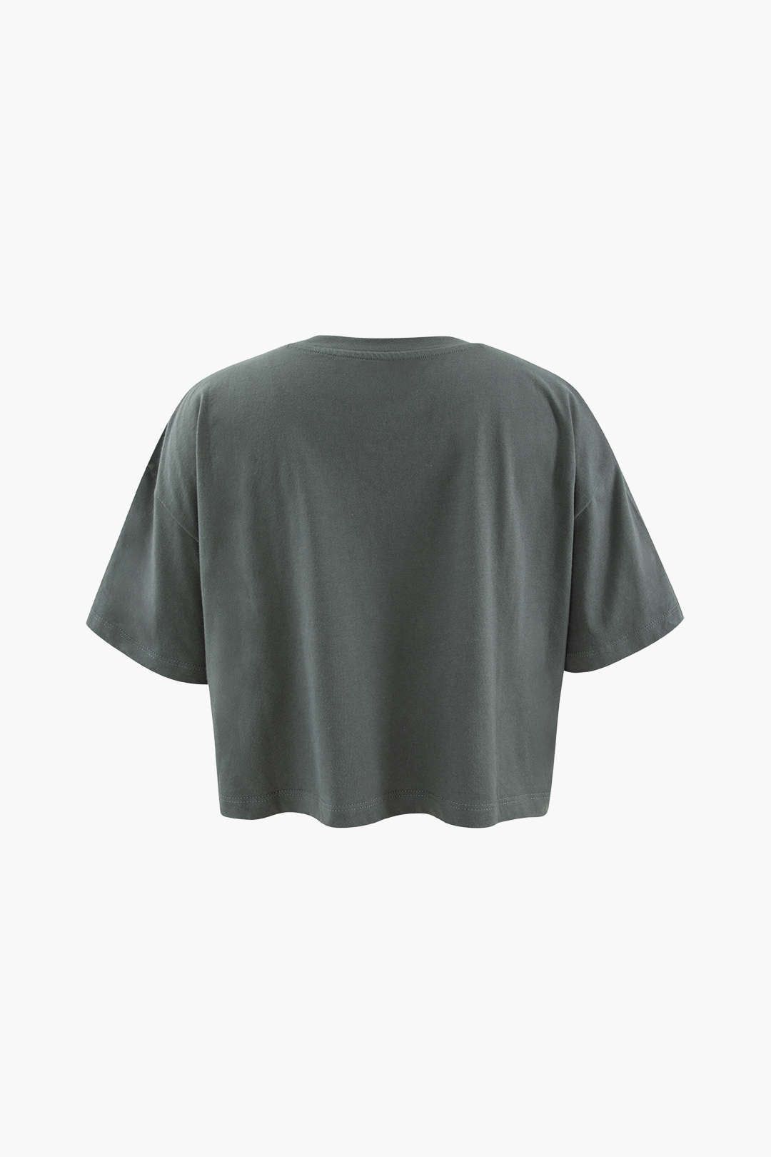 Lifestyle Graphic Distressed Crop T-Shirt sold by Micas product image thumbnail 2