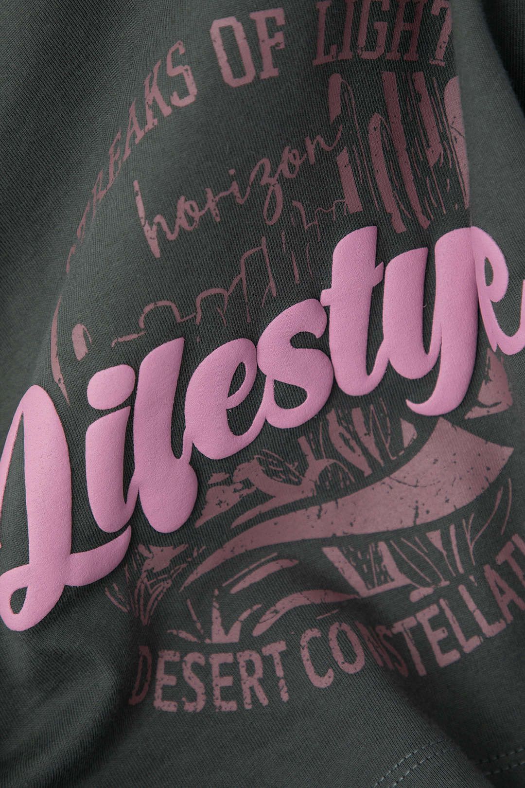 Lifestyle Graphic Distressed Crop T-Shirt sold by Micas product image thumbnail 4