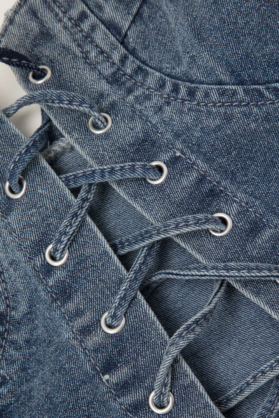 Lace Up Denim V-hem Tube Top sold by Micas product image thumbnail 3