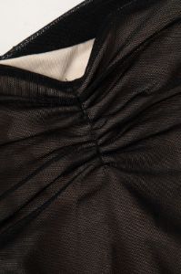 Off-Shoulder Mesh Ruched Maxi Dress sold by Micas
