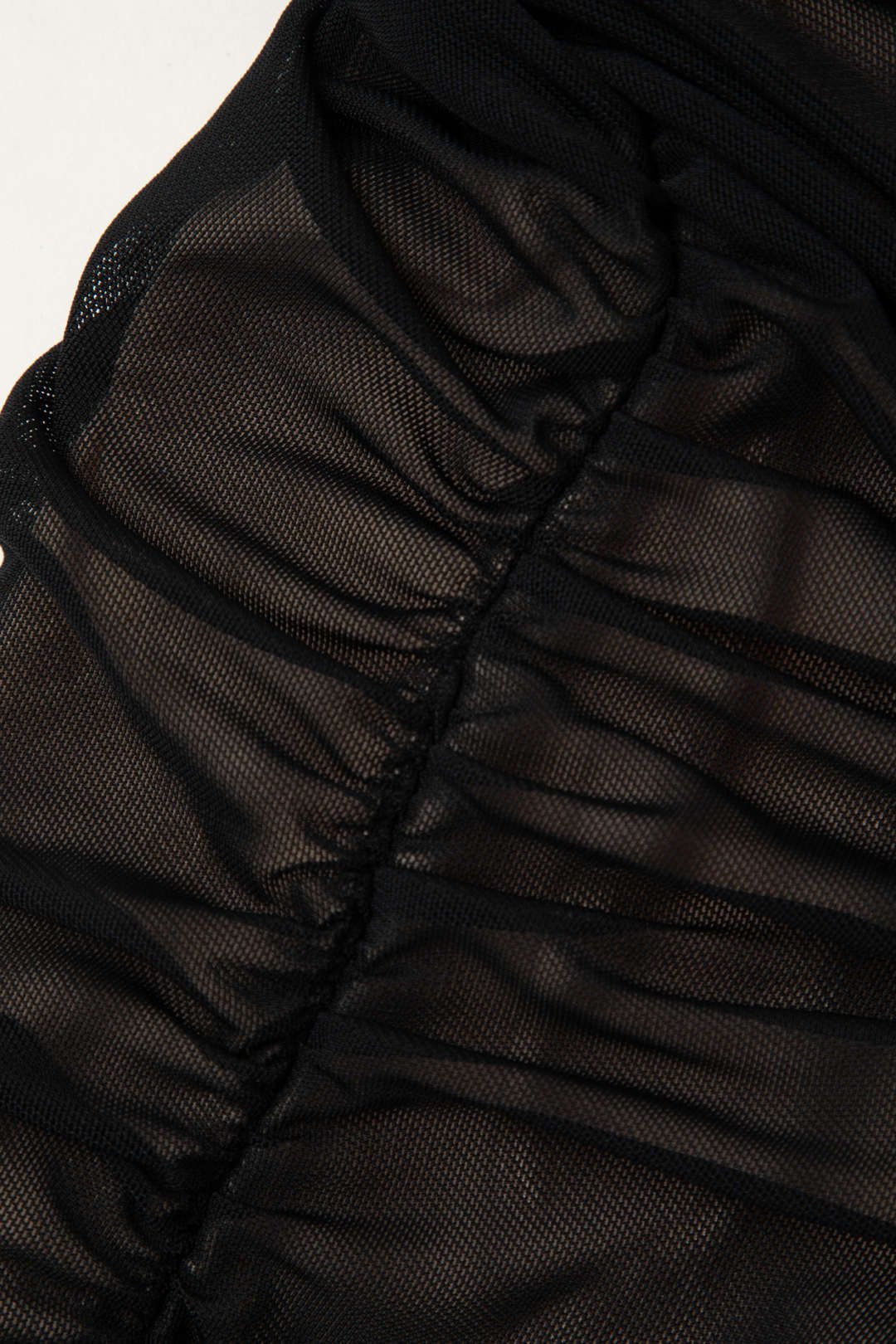 Off-Shoulder Mesh Ruched Maxi Dress sold by Micas product image thumbnail 5