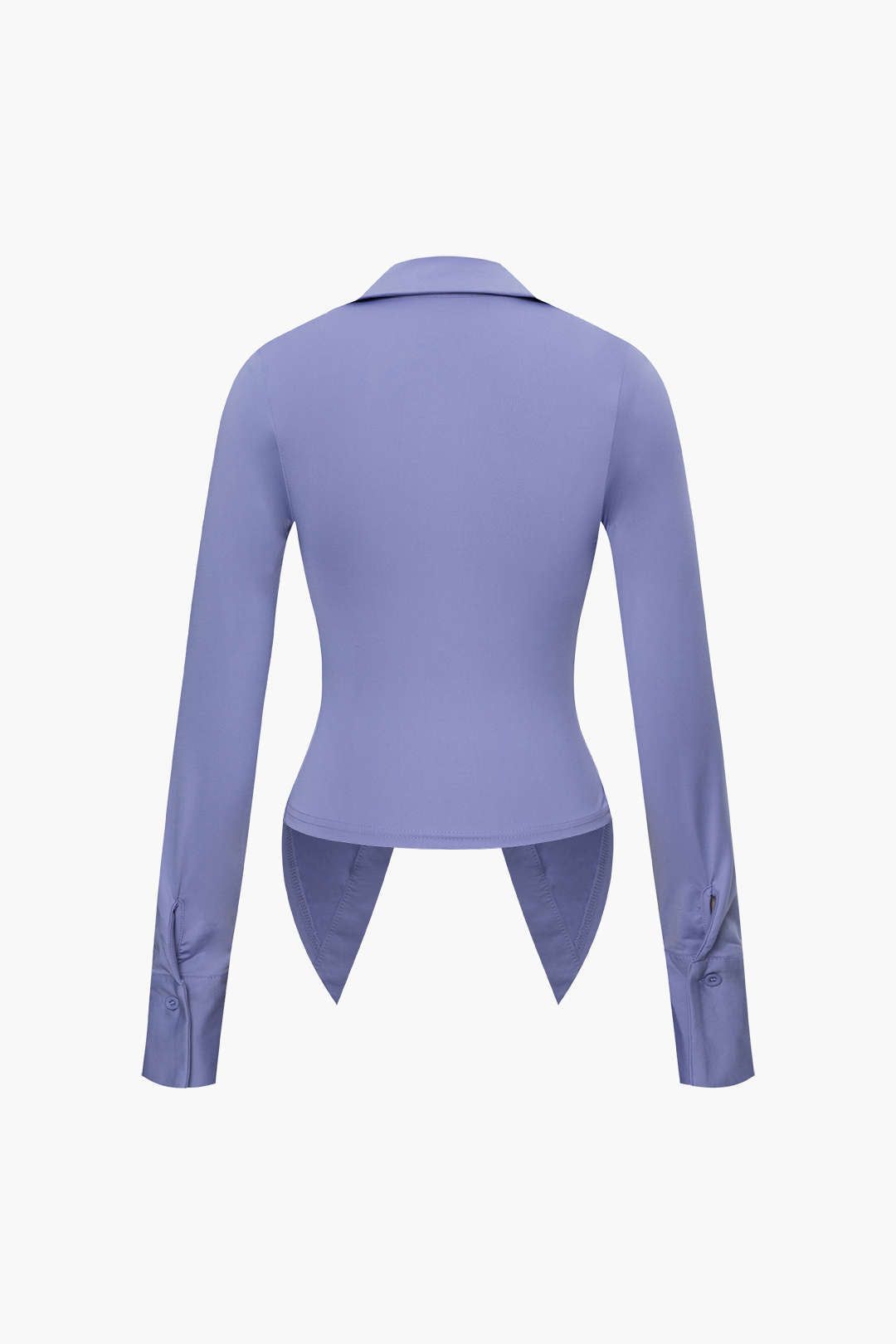 Collar Ruched Long Sleeve Shirt And Mini Skirt Set sold by Micas product image thumbnail 4