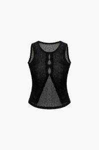 Sheer Cut Out Slit Tank Top sold by Micas