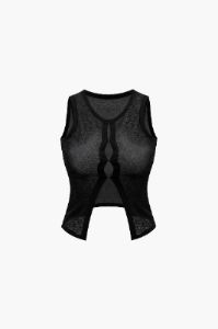Sheer Cut Out Slit Tank Top sold by Micas